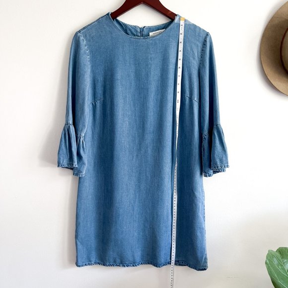 Zara denim dress ruffle sleeve - Picture 7 of 11
